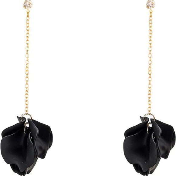 Dangle Petal Tassel Earrings - Picture 2 of 4